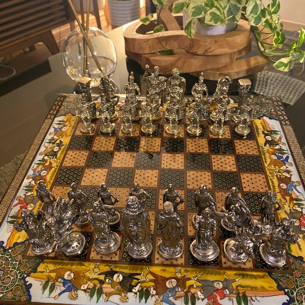 Handmade persian khatam with bronze players